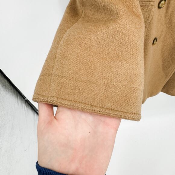 MaxMara Pea Coat Camel Tan Vintage Alpaca Teddy Bear Brown Mid Thigh Jacket M - Picture 7 of 14
